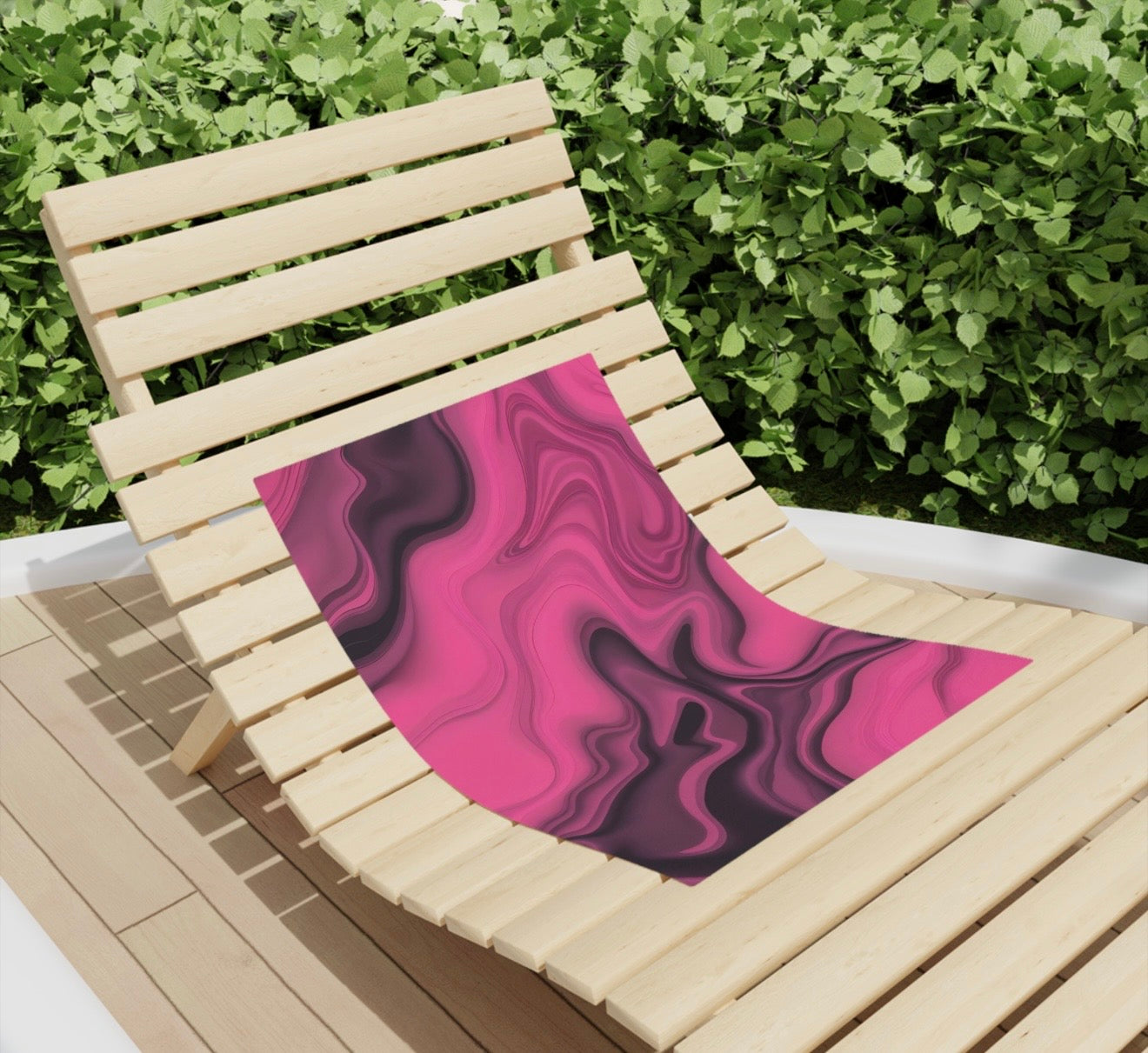 Black Pink Beach Towel Marble design kids adults for swimming for water fast drying