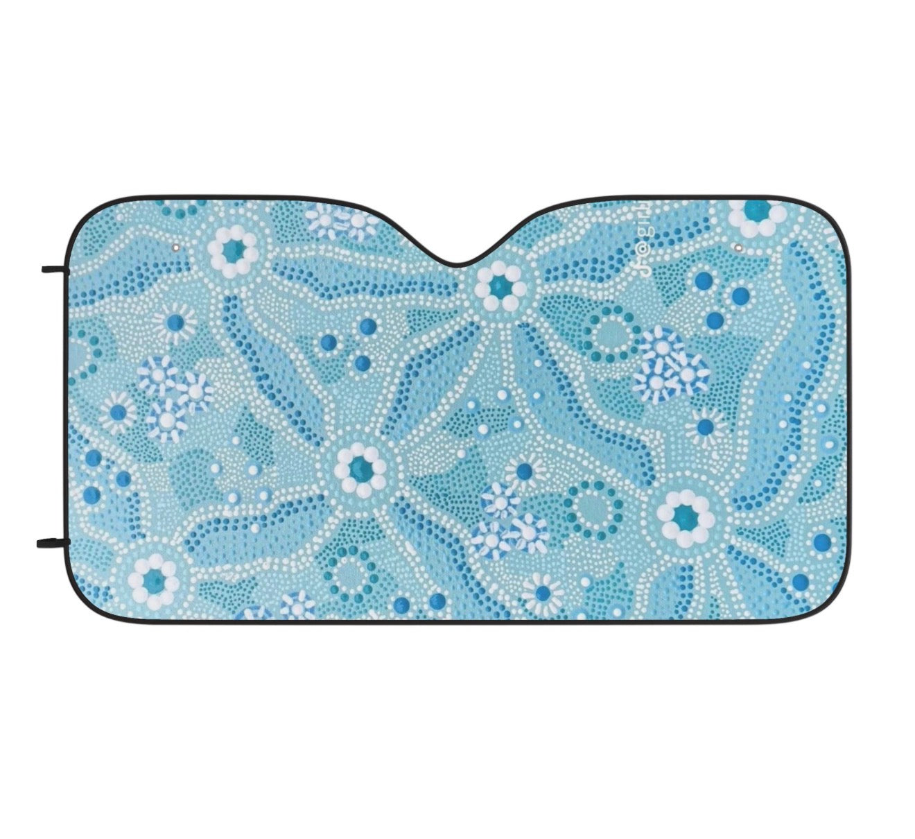 Blue Dot painting sun visor shade window cover